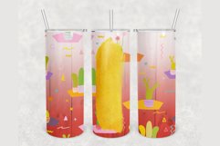 Personalized Cactus White Wood 20 oz skinny tumbler Product Image 2