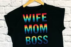 WIFE MOM BOSS clipart | Mothers day Sublimation design png Product Image 3