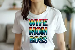 WIFE MOM BOSS clipart | Mothers day Sublimation design png Product Image 4