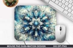 Snowflakes Mouse Pad Sublimation, Christmas Mouse Pad PNG Product Image 1