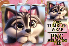 RADIANT ADVENTURES 20oz TUMBLER WRAP, 3D Dog Product Image 1