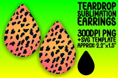 Gradient Leopard Art Teardrop Earring Wrap Stylish PNG Product Image 1
