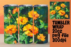 Handcrafted Floral Oil Tumbler Wrap Sublimation Product Image 1