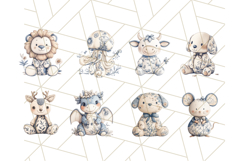 Blue Floral Stuffed Animal Clipart PNG, Cute Stuffed Animals Product Image 7