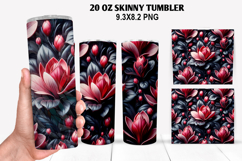 3D Flower Skinny Tumbler 20oz Wrap Design,Flowers Tumble PNG Product Image 1