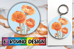 Trendy Round Design Car Coaster PNG , Beauty Flower Product Image 1