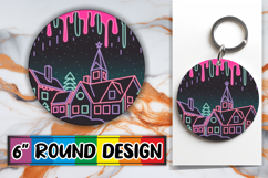 Luminous Keychain Round PNG, Winter Product Image 1