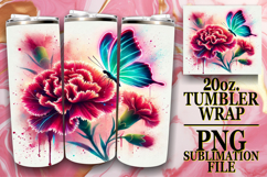 Vibrant Nights 20oz tumbler wrap, Butterfly Product Image 1