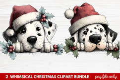 Whimsical Christmas Clipart | Cute Festive Holiday PNG Product Image 1