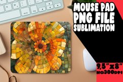 Abstract Mosaic Flower Mouse Pad Design PNG Product Image 1