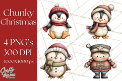 Chunky Watercolor Christmas Characters PNG Product Image 1