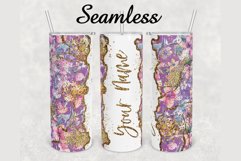 Summer Floral Gold Marble 20 oz sublimation design tumbler Product Image 1