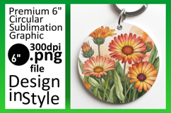 Trendy Circle Design Sublimation PNG , Flowers Product Image 1