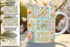 Charming 11oz Mug Wrap Png Design , Patchwork Product Image 1