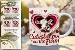 BEAUTIFUL 15oz Mug Wrap PNG , Cute Cow Product Image 1