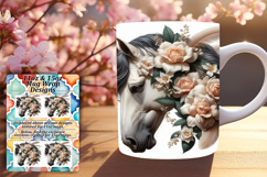 Inspiring 15oz Mug Wrap Png Template , Horse Product Image 1