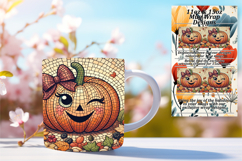 Creative 11oz Mug Wrap Png Design , Cute Pumpkin Product Image 1