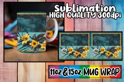 Vibrant Wildflower &amp; Leopard Luxe Mug Sleeves 15oz 11oz Product Image 1