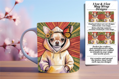 STUNNING 15oz PNG Mug Wrap Design , Cute Dog Product Image 1