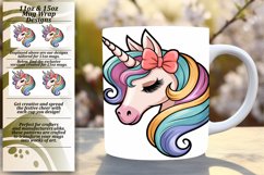 Stylish 11oz Mug Wrap Png Artwork , Unicorn Product Image 1