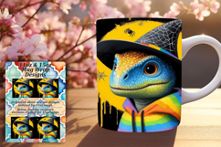 Beautiful 15oz Mug Wrap Png Design , Halloween Dino Product Image 1