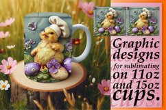 Colorful 3D Easter Bunny Mug Design 11oz Product Image 1