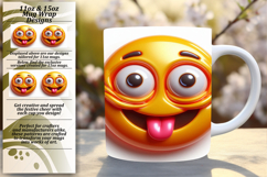 SLEEK 11oz PNG Mug Wrap Artwork , 3D Emoji Product Image 1