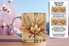 Glamorous 15oz Mug Wrap Png Artwork , Autumn Flower Product Image 1