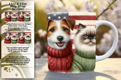 TRENDY 11oz Mug Wrap PNG Template , Dog and cat Product Image 1