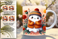 EYE-CATCHING 11oz Mug Wrap PNG , Cute Ghost Product Image 1