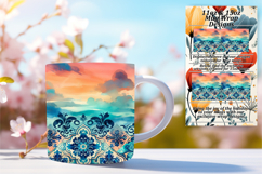 Dreamy 15oz Mug Wrap Png Design , Watercolor Patter Product Image 1