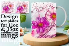 Petal Tranquility: Sublimation Mug Wrap 11oz 15oz Product Image 1