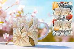 Stunning 11oz Mug Wrap Png Artwork , 3D Flower Product Image 1