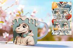 Sassy 15oz Mug Wrap Png Template , Cute Dino Product Image 1