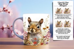 Delightful Squirrel Mug Wrap: Joyful Springtime 15oz Product Image 1