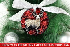 Christmas Quilling Round Ornament PNG | Santa | Sublimation Product Image 1