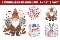 Scandinavian Folk Art Winter Clipart PNG Product Image 1