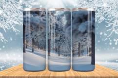 Winter Wonderland Snowflake PNG, Icy Tree 20oz Tumbler wrap Product Image 1