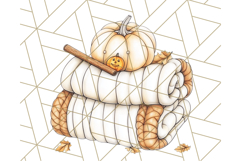 Pumpkin Spice Chibi Girls, Fall Accessories PNG, Cozy Autumn Product Image 3