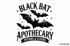 Black Bat Apothecary Svg | Halloween Svg | Svg Cut Files Product Image 1