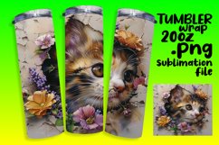 Spring Flower Tumbler Wrap: 3D Wall Hole with Animals Product Image 1