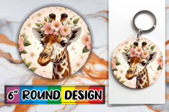 Sweet Circle Car Coaster PNG, Giraffe Product Image 1