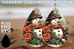 Unique Teardrop Earrings Art, Christmas Product Image 1