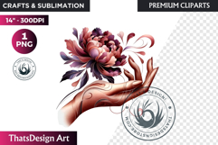 Romantic Flower clipart Rose gold Valentine floral PNG Product Image 1
