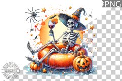 Halloween Skeleton Sublimation Design | High-Quality PNG Product Image 1