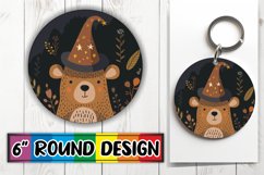 Fall Boho Animal Round Design Halloween PNG Keychain Product Image 1