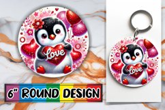 Blissful Circle Coaster Sublimation PNG, Valentines Product Image 1
