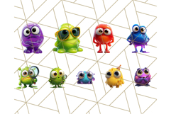 Slime Monster Clipart, Colorful Goo Graphics Png Product Image 3