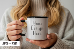 Women Holds Tumbler Mockup PSD Product Image 1