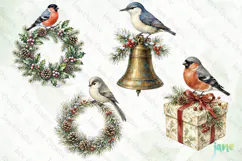 Vintage Winter Bird Clipart Product Image 1